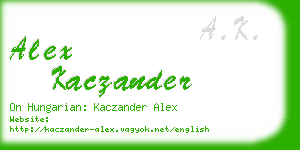 alex kaczander business card